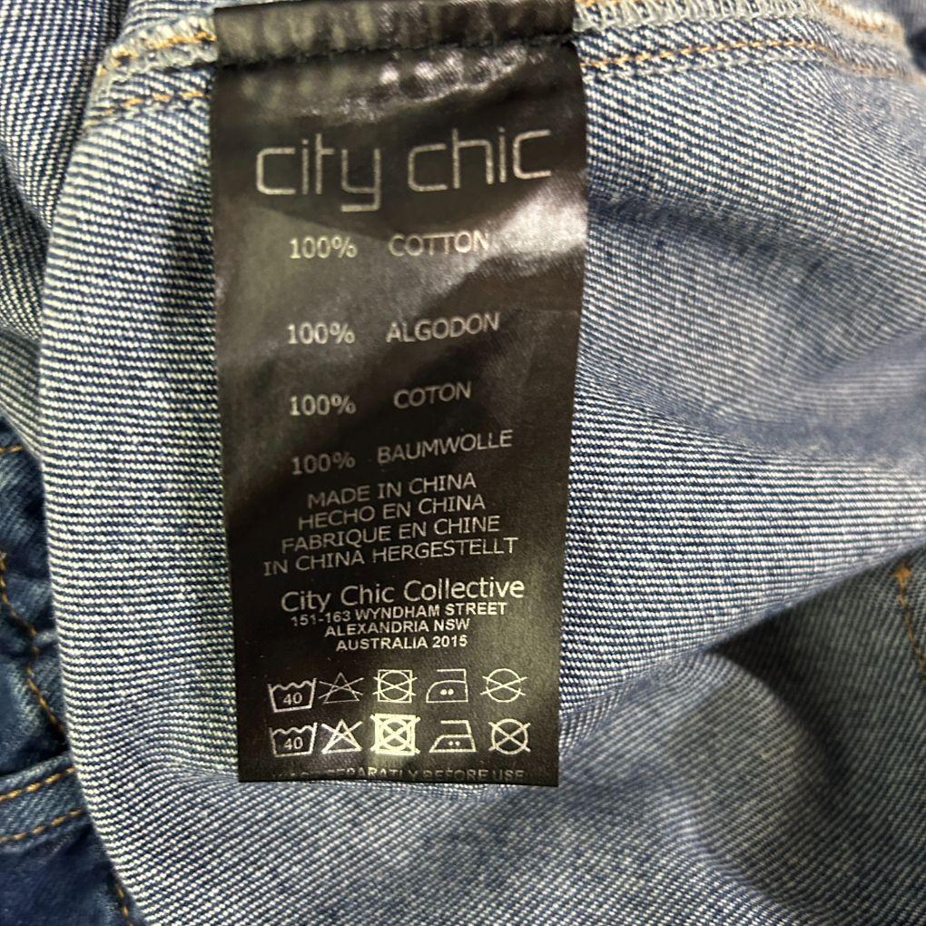 City Chic Blue Denim Shorts - Size 24