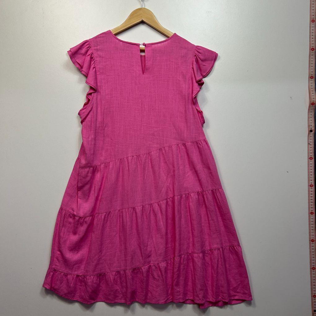 Jeanswest Linen Blend Pink Dress - Size 14