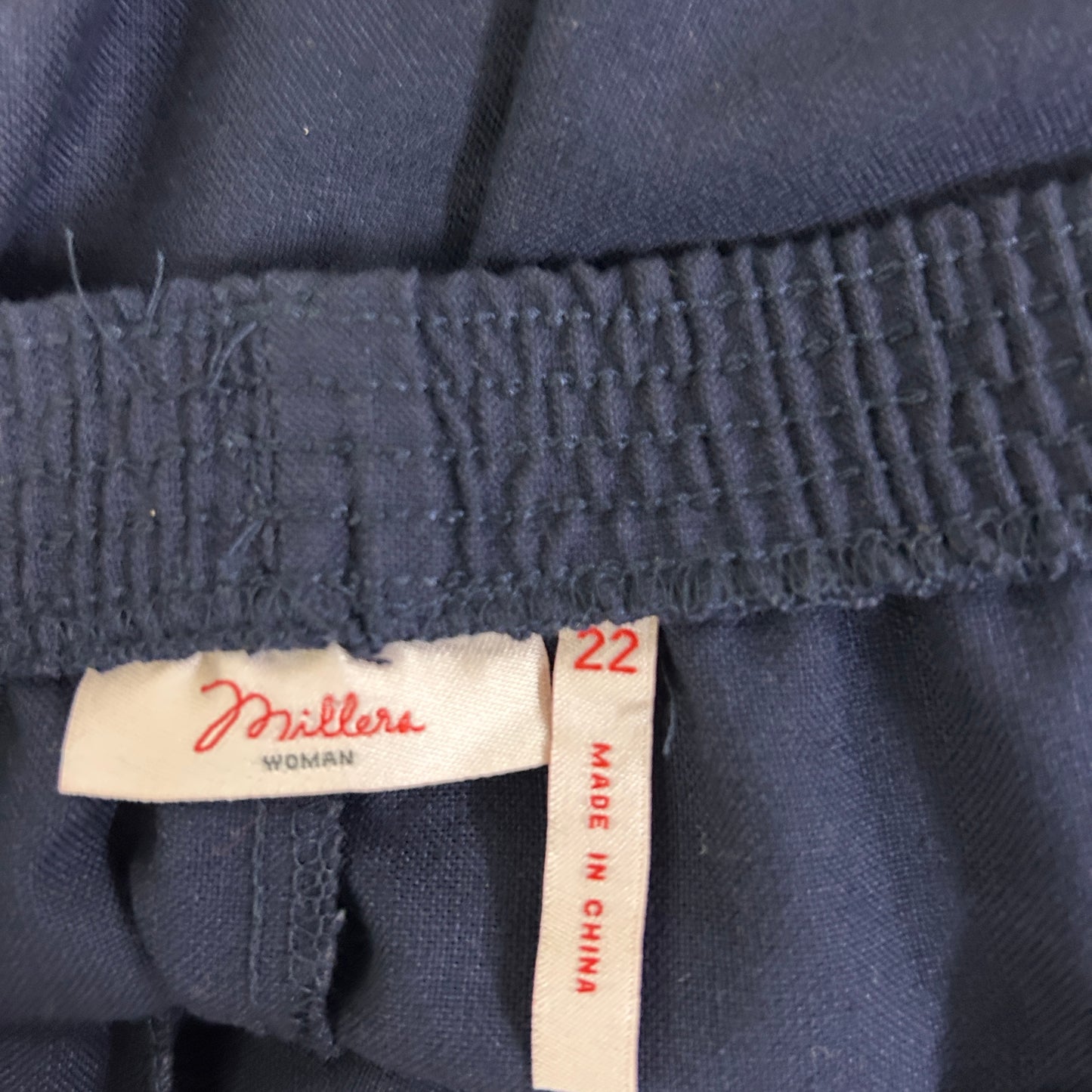 Millers Navy Pants - Size 22 (fault)