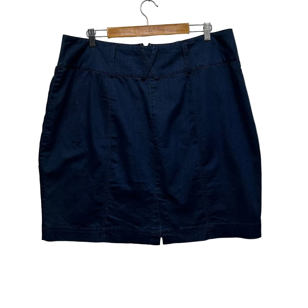 City Chic Denim Mini Cotton Skirt - Size 16