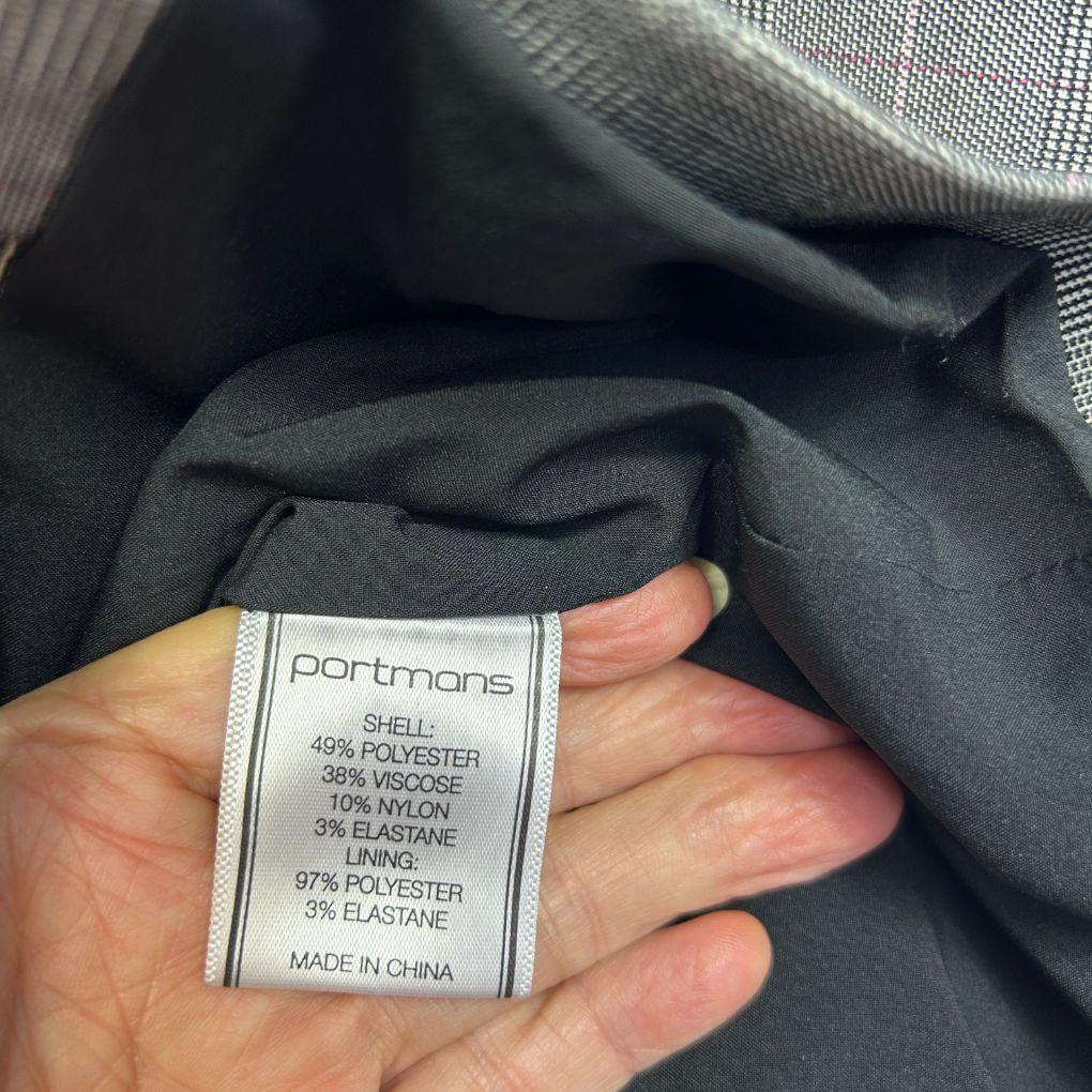 Portmans Grey Check Blazer - Size 14
