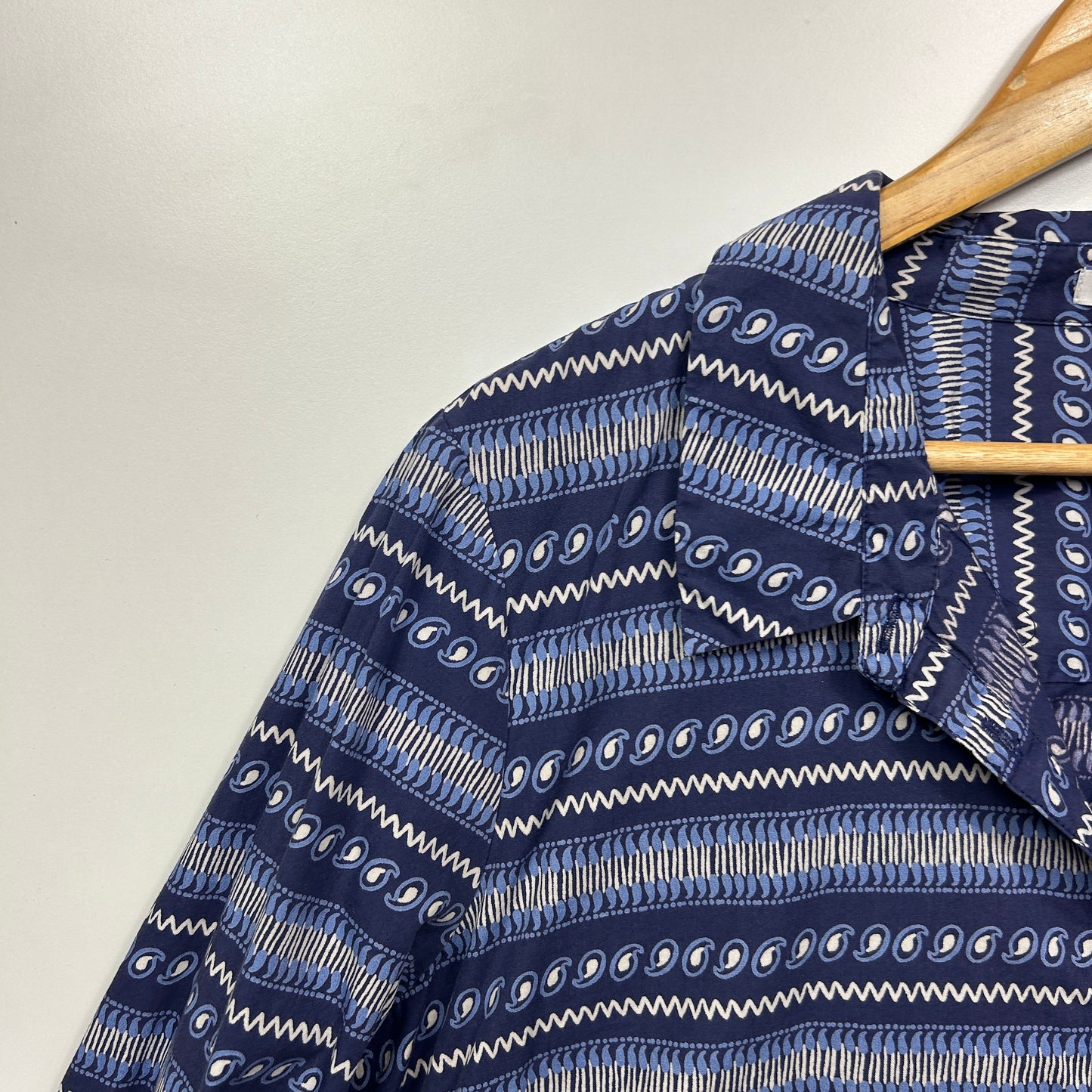Regatta Top Size 18 Blue Button Up Long Sleeve 100% Cotton