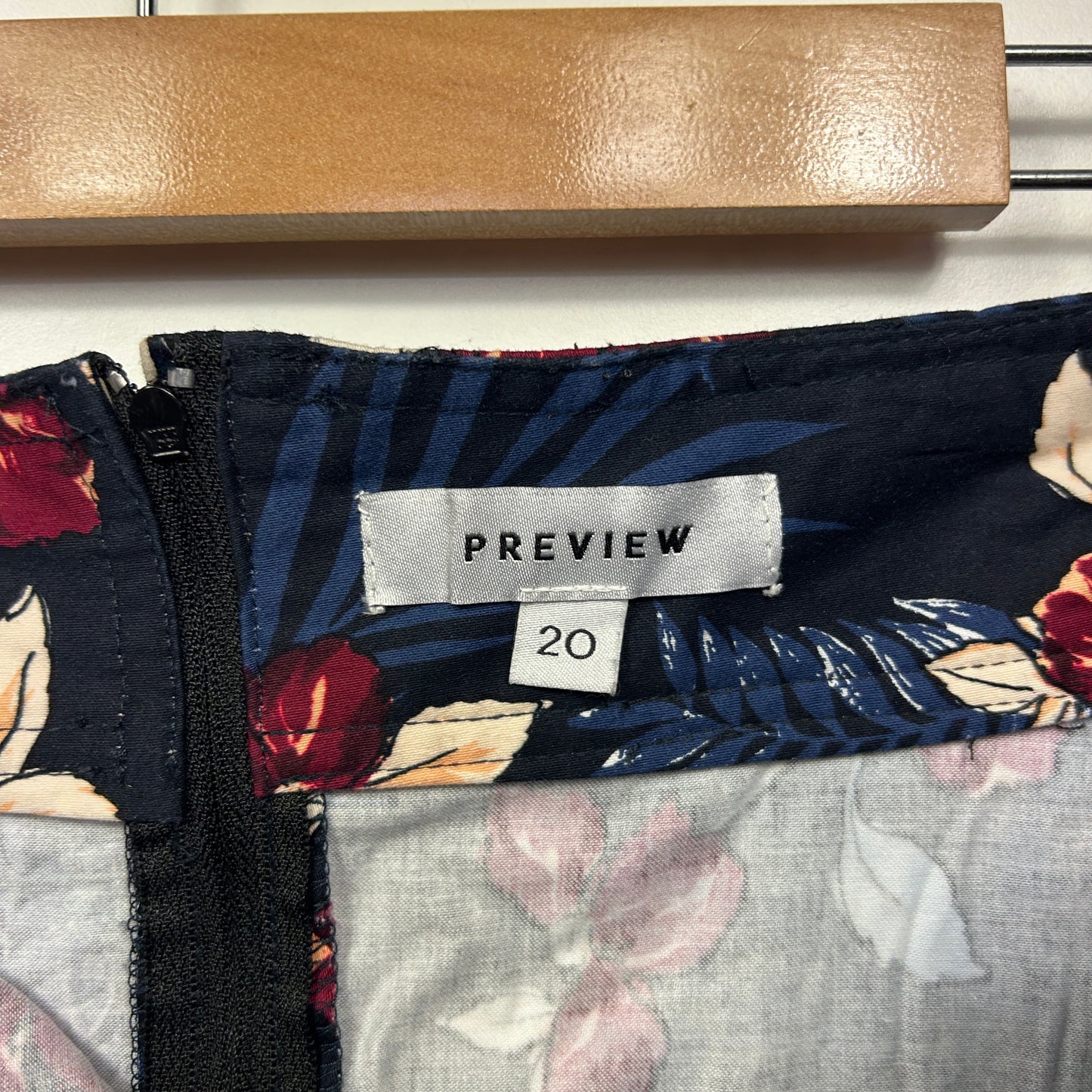Preview Skirt Size 20 Floral Multicoloured Pockets Cotton Blend
