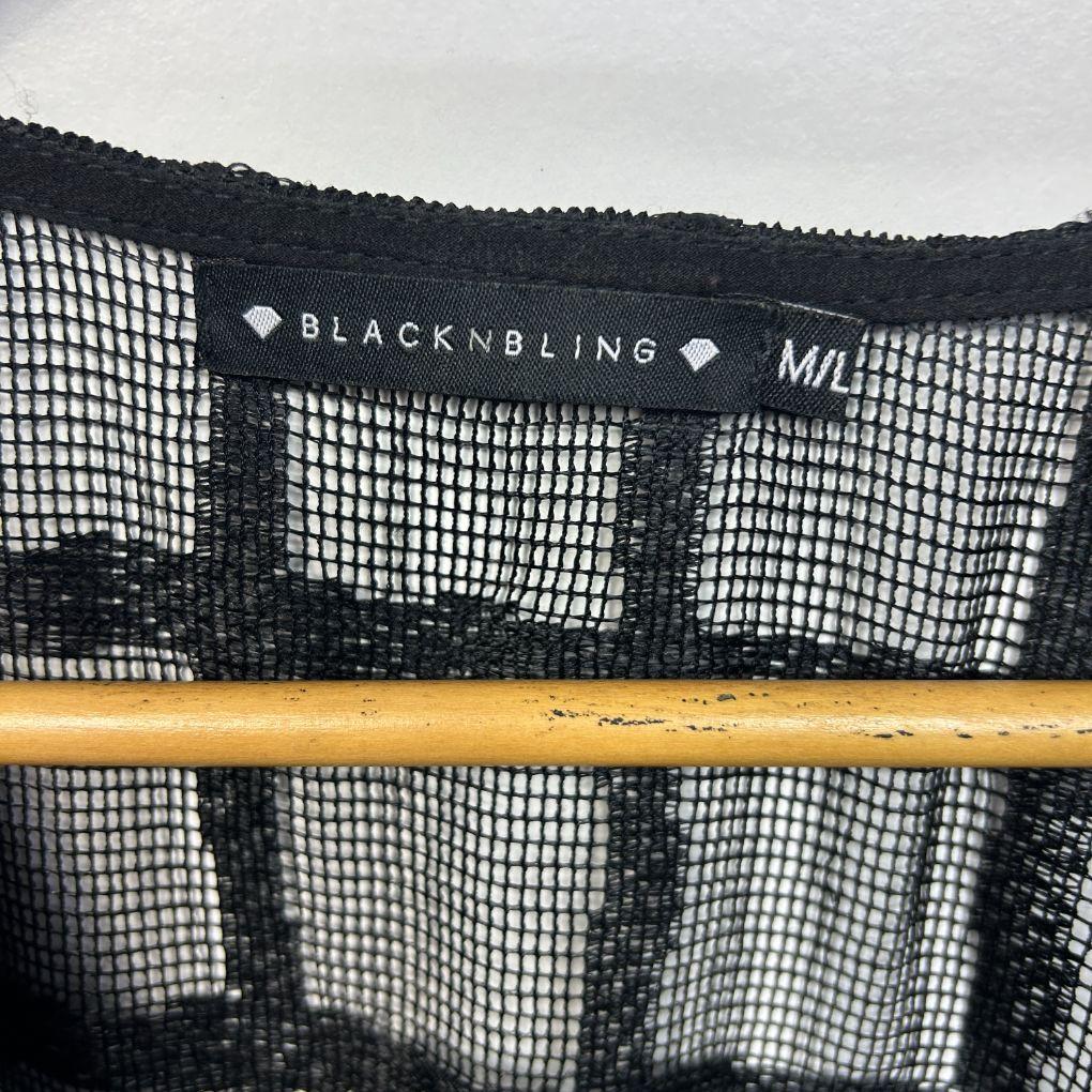 Black n Bling Black Mesh Jacket - Size M/L
