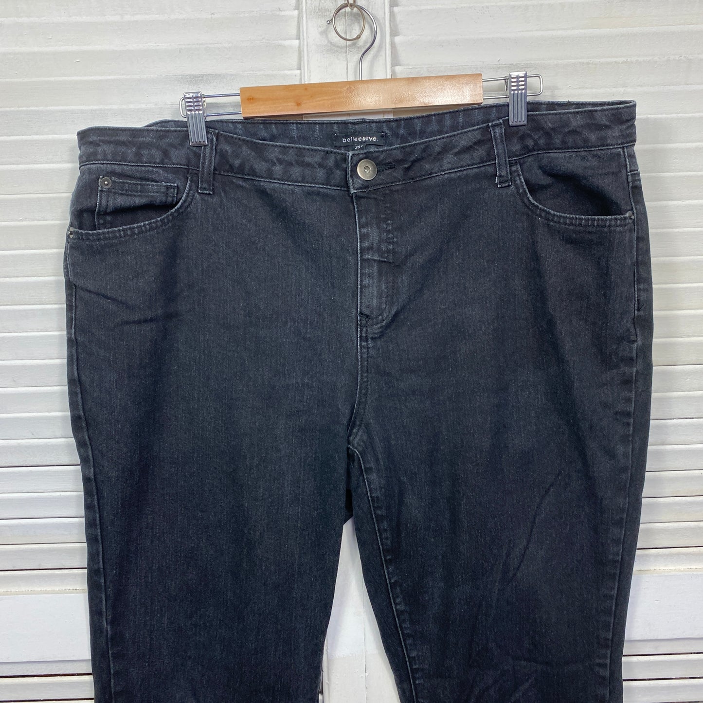 Belle Curve Jeans Size 20 Plus Black Zip Fly Pockets