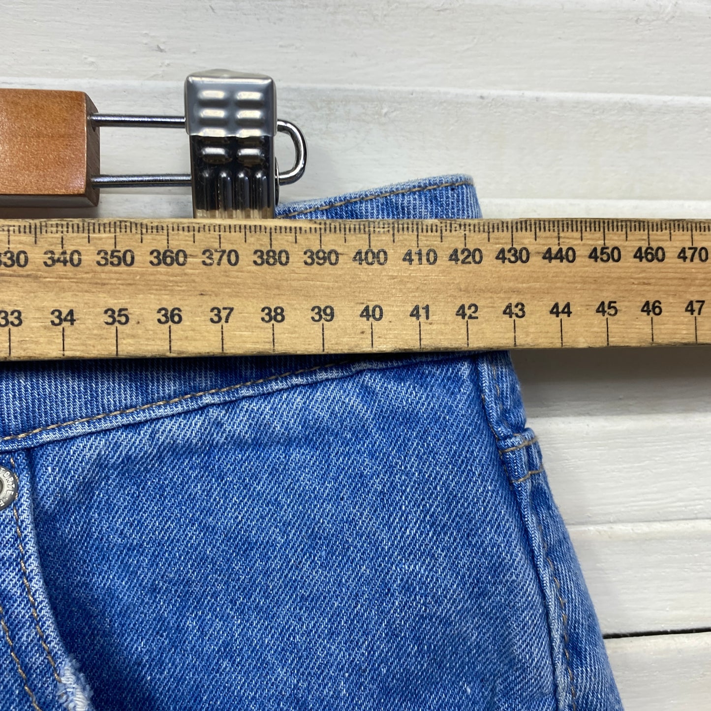 Factorie Denim Skirt Size 14 Short Length Raw Hem