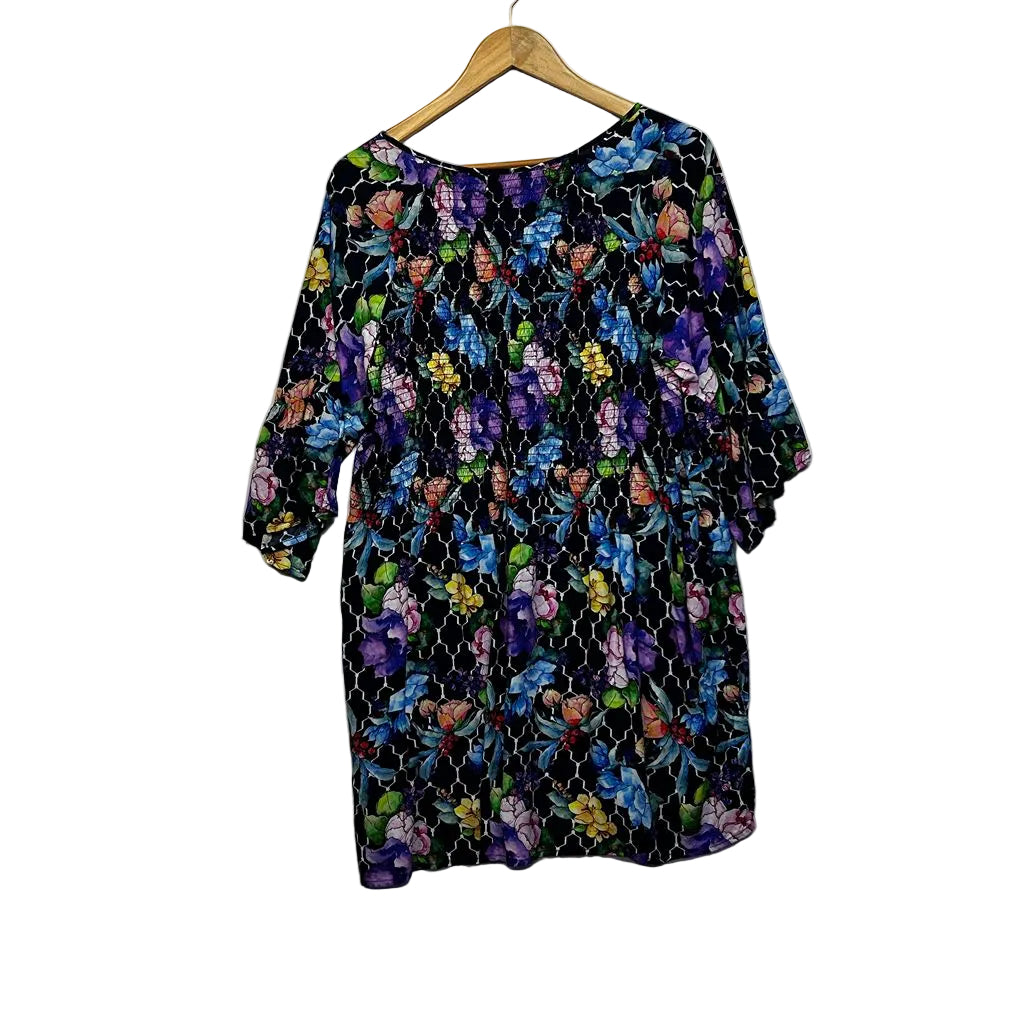 Virtuelle Multicoloured Floral Top - Size 14