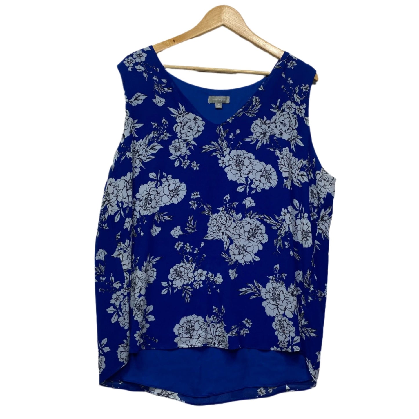 Suzanne Grae Top Size 18 Sleeveless Blue Floral