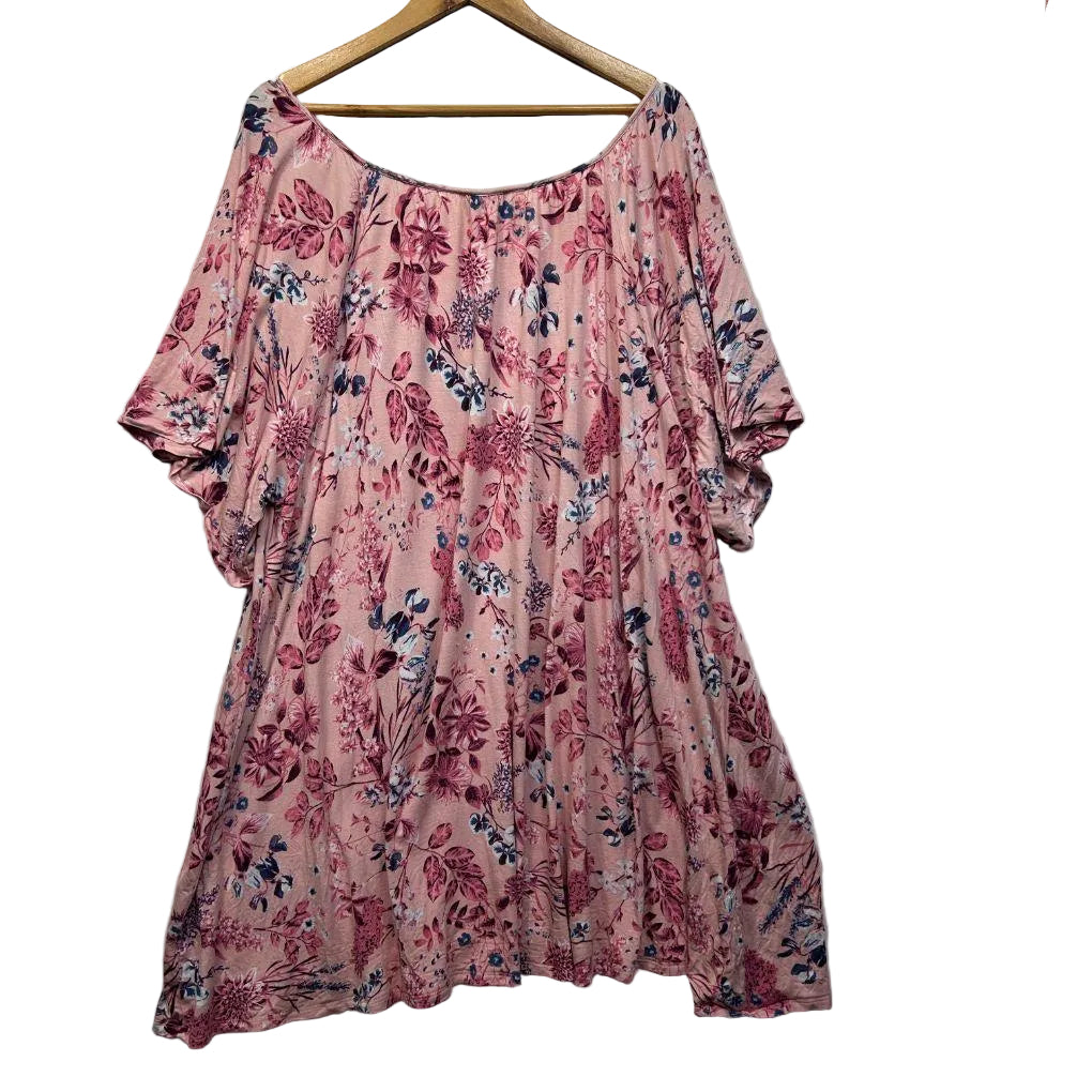 Curvaceous Pink Floral Top - Size 24