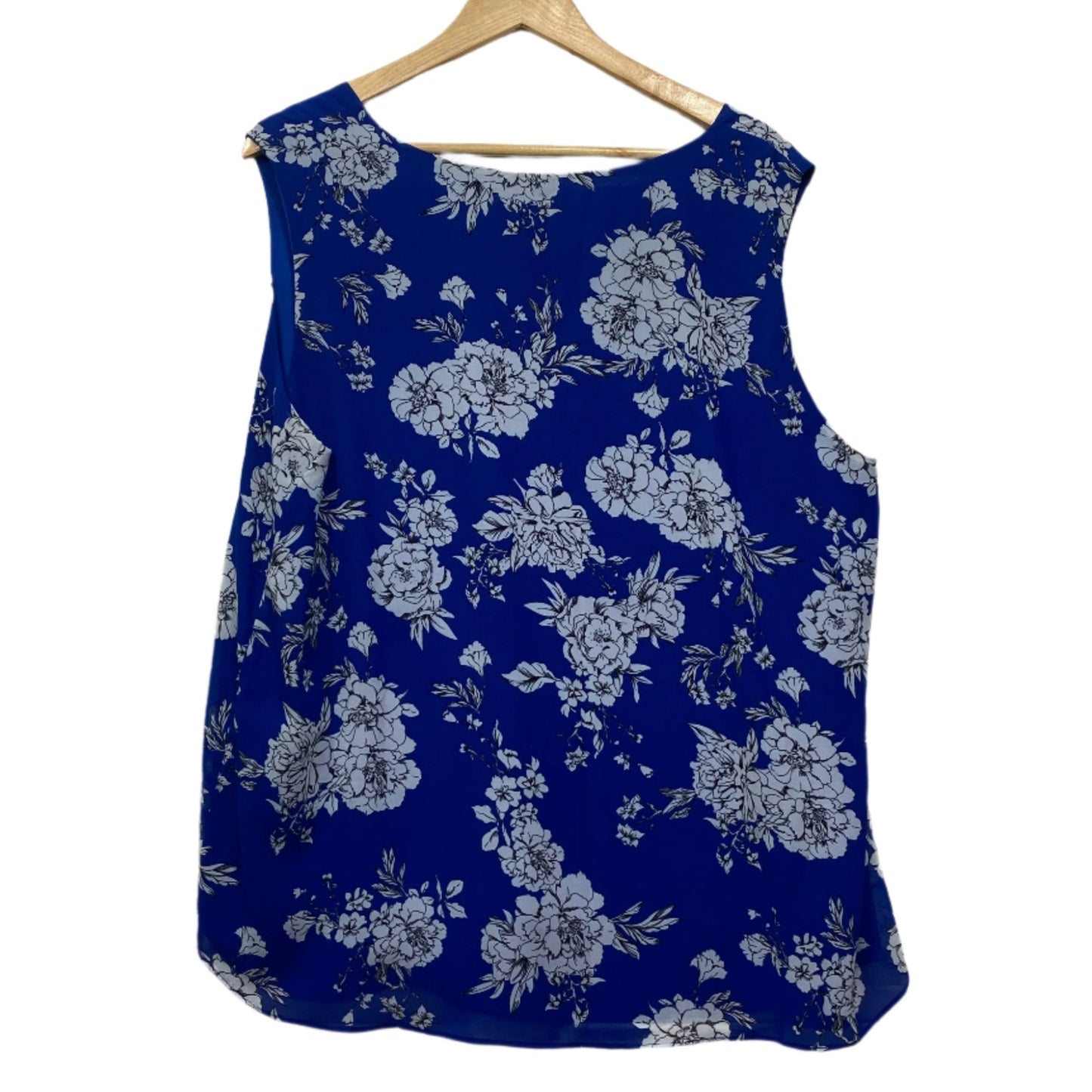 Suzanne Grae Top Size 18 Sleeveless Blue Floral