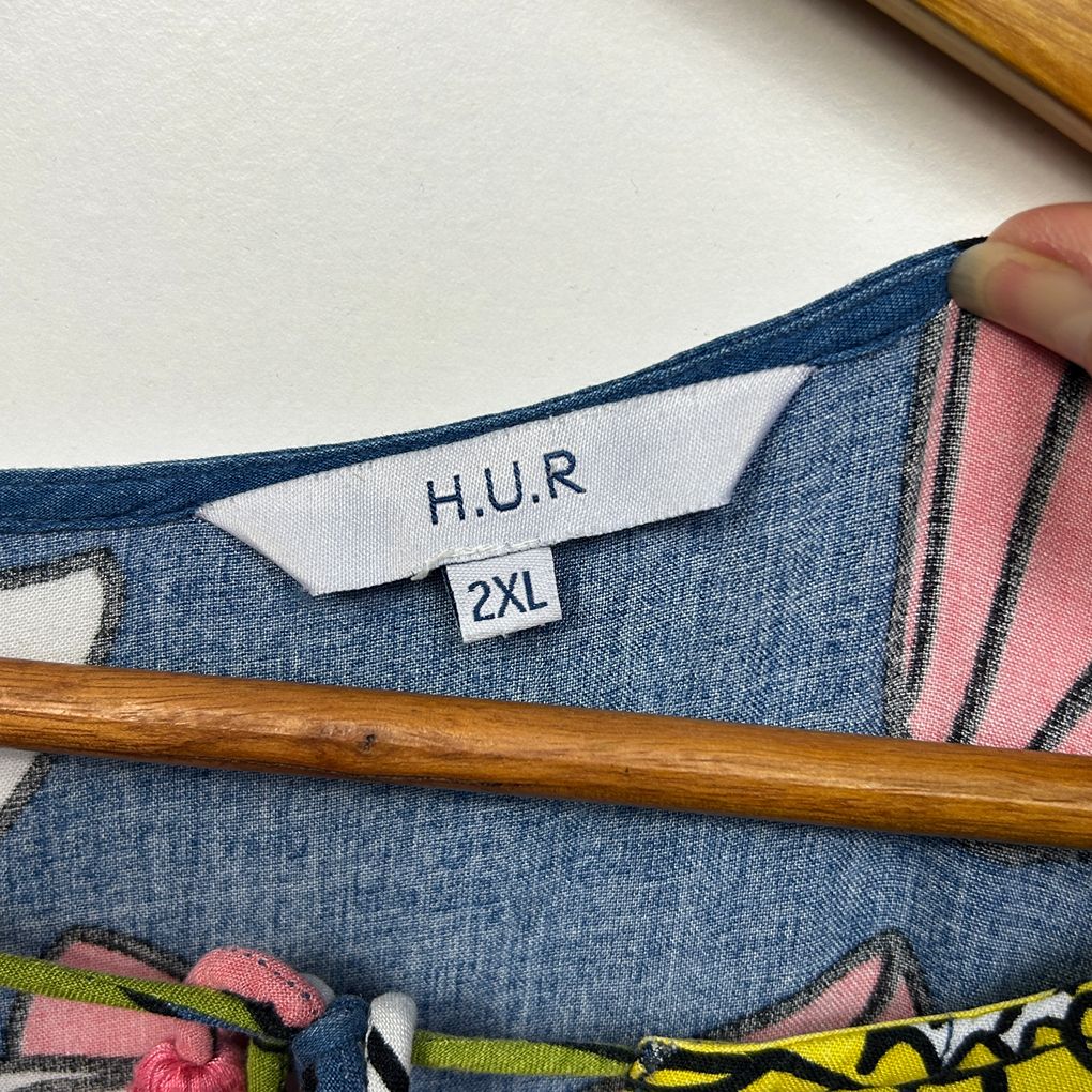 H.U.R by Adrift Navy Floral Dress - Size 2XL