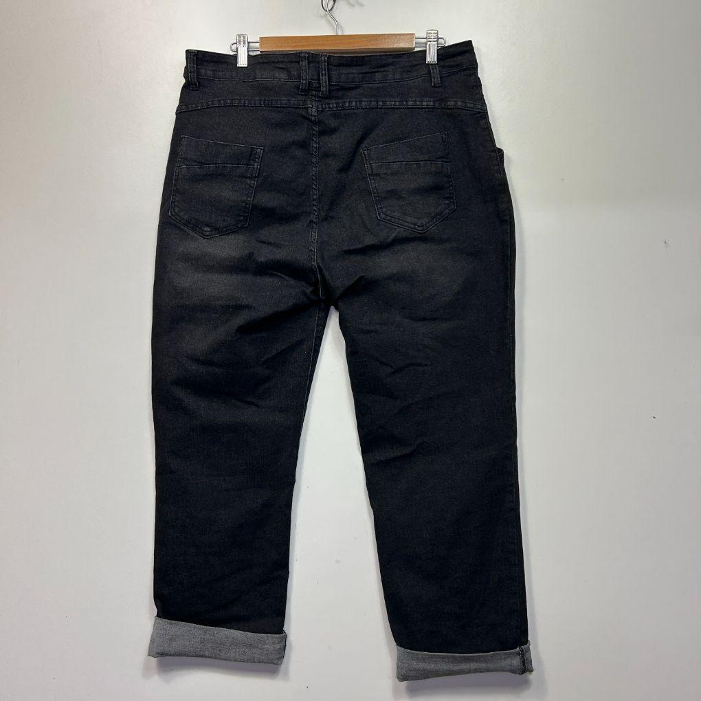 Black Button Fly Jeans - Size 18