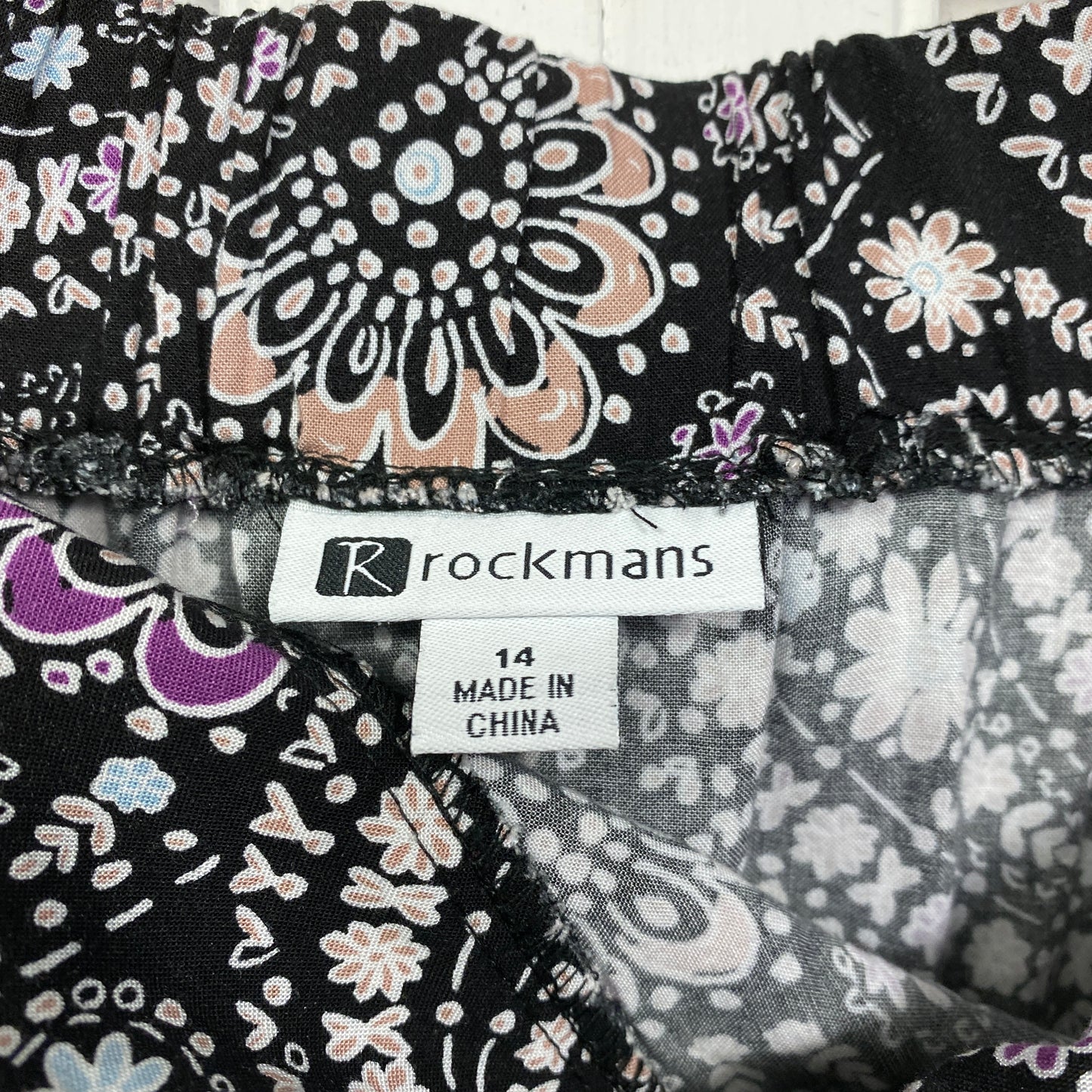 Rockmans Skirt Size 14 Black White Paisley Midi Length