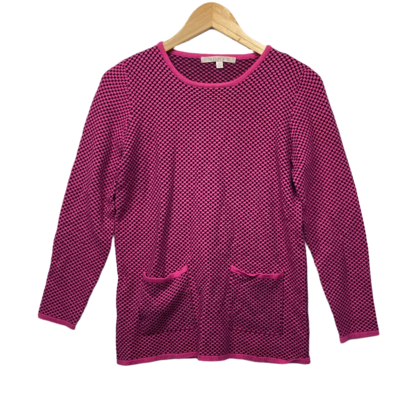 Noni B Knit Top Size 14 Large Pink Long Sleeve