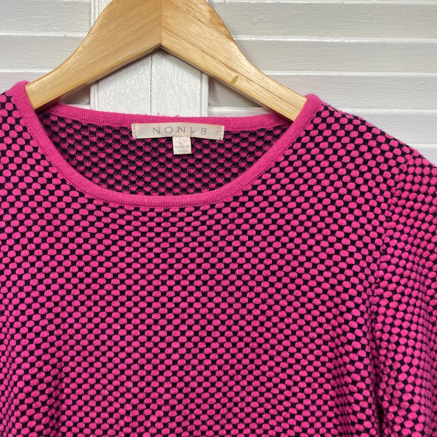 Noni B Knit Top Size 14 Large Pink Long Sleeve