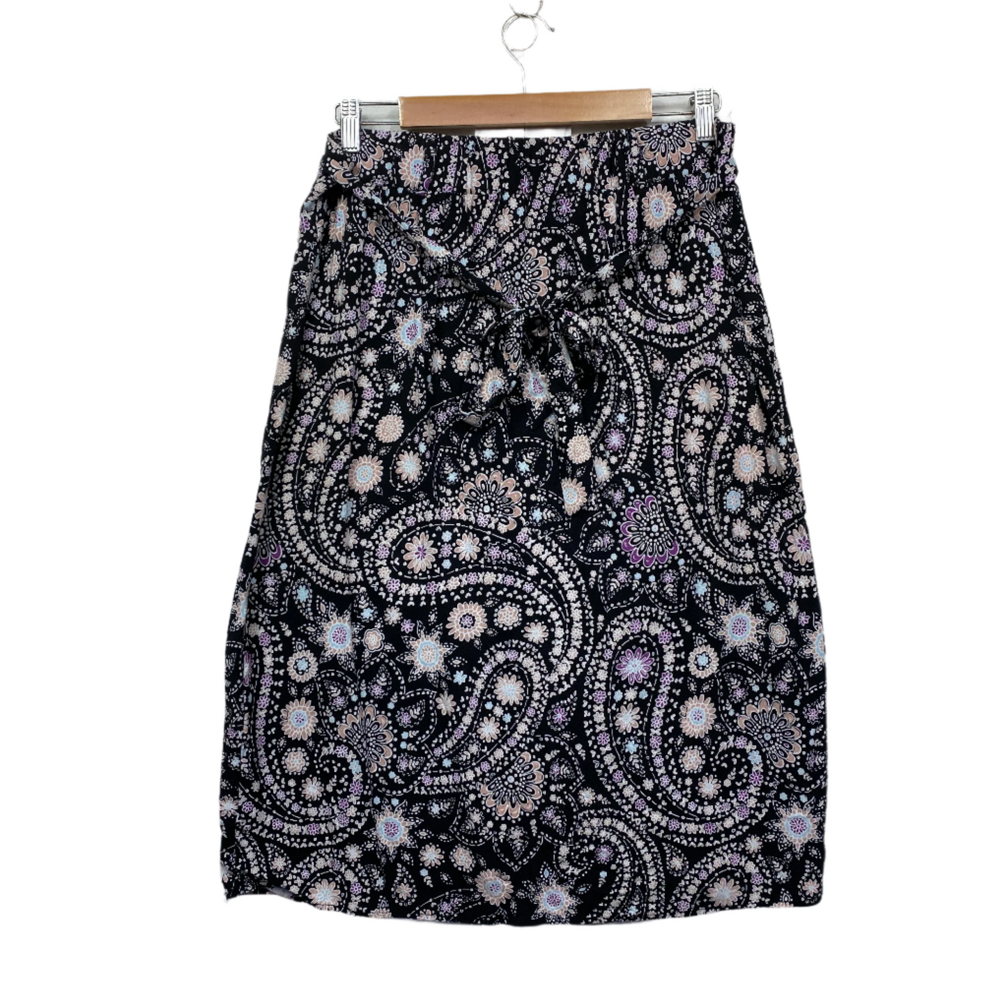 Rockmans Skirt Size 14 Black White Paisley Midi Length