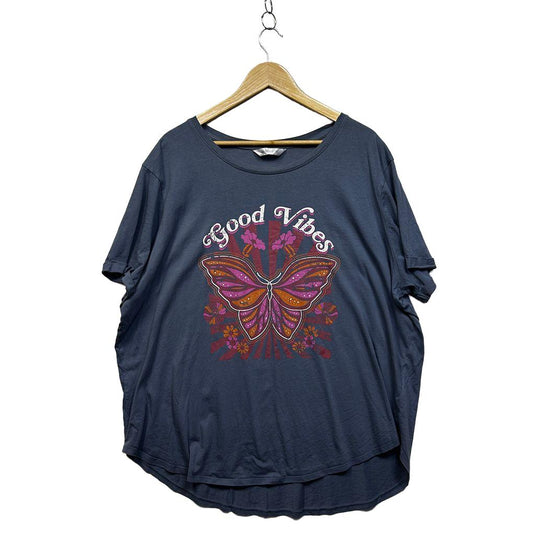 Isobelle Grey Plus Size Cotton T-Shirt - Size 24