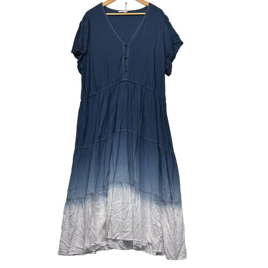 Isobelle Navy Ombre Dress - Size 22