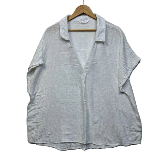 Isobelle White Cotton Top - Size 20