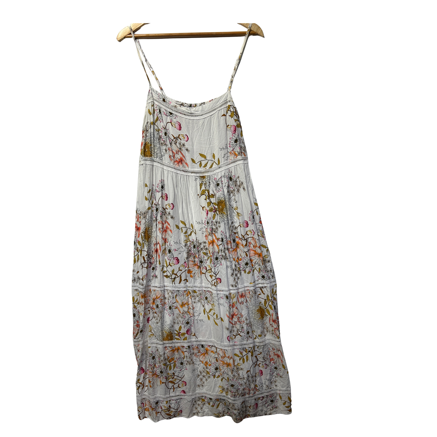 Jaase Cream Floral Boho Maxi Dress - Size XL