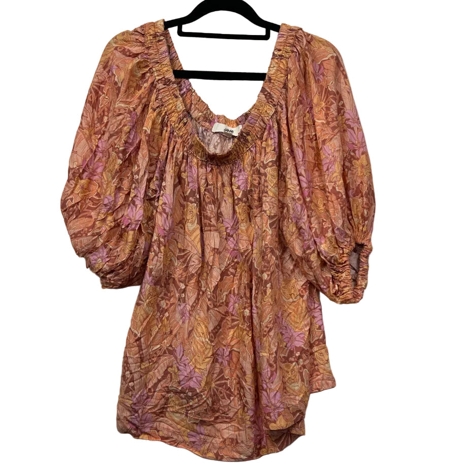 Jaase Puff Sleeve Smocked Blouse - Size 16