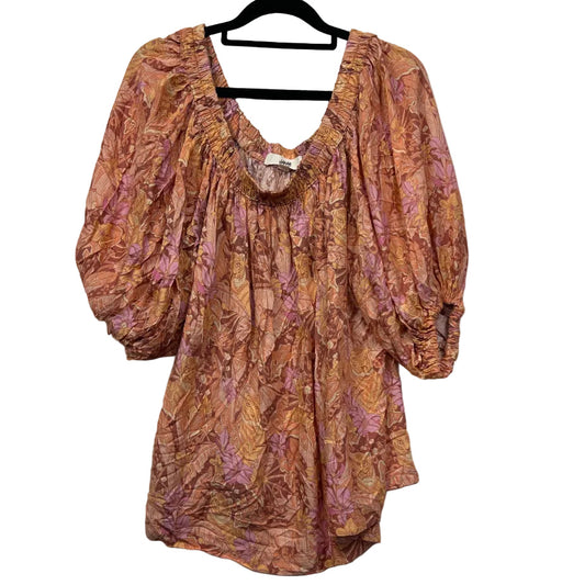 Jaase Puff Sleeve Smocked Blouse - Size 16