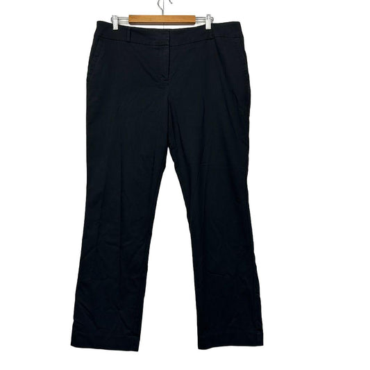 Jacqui E Black Cotton Pants - Size 18