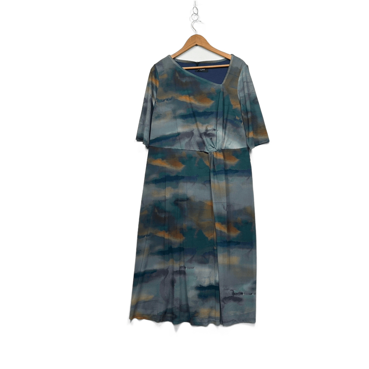 Jacqui E Curve Short Sleeve Multicoloured Shift Dress Size 16 Plus