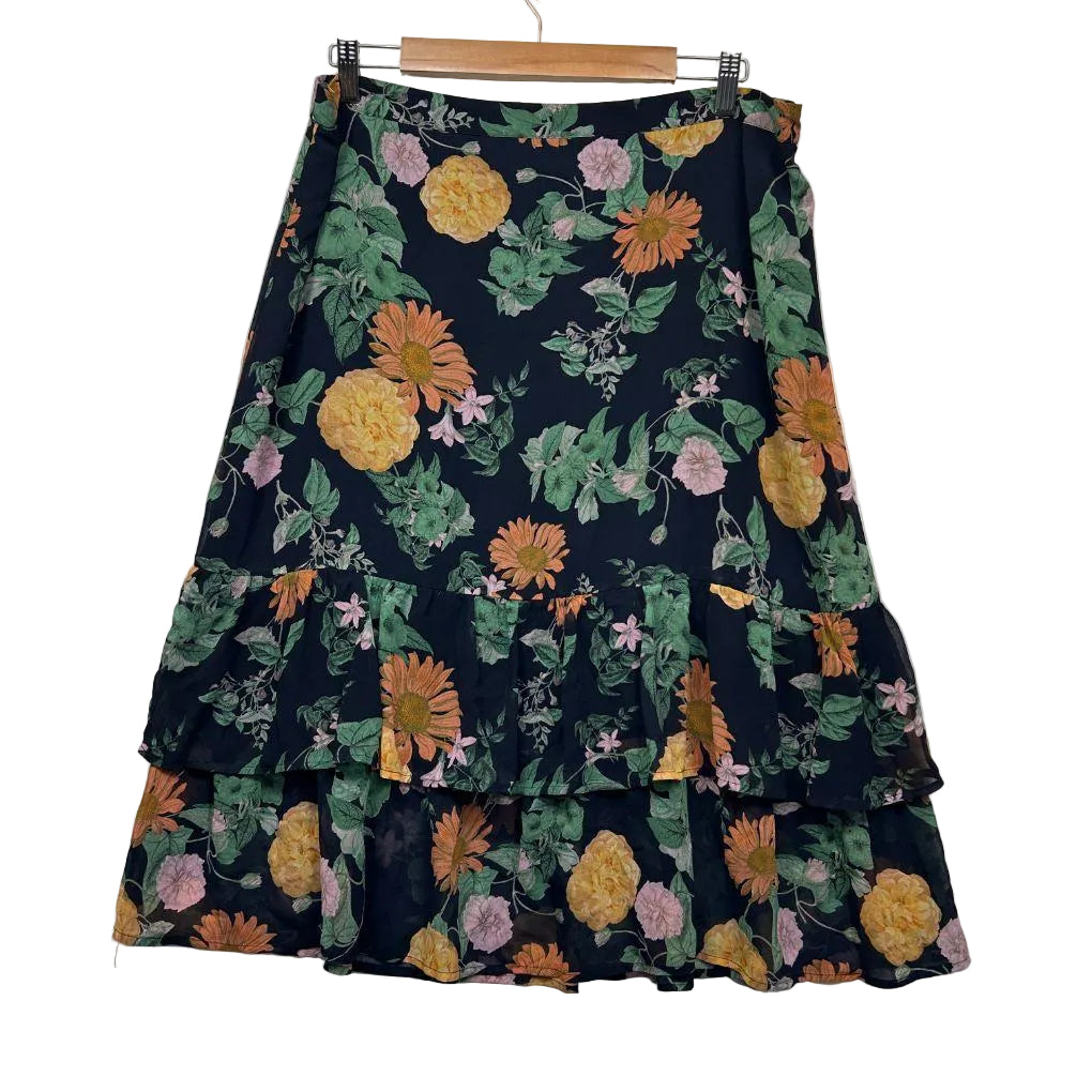 Jacqui E Multicoloured Print Skirt - Size 18