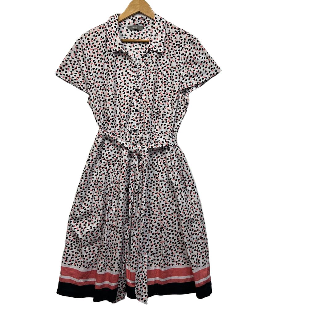 Jacqui E Multicoloured Cotton Dress - Size 18