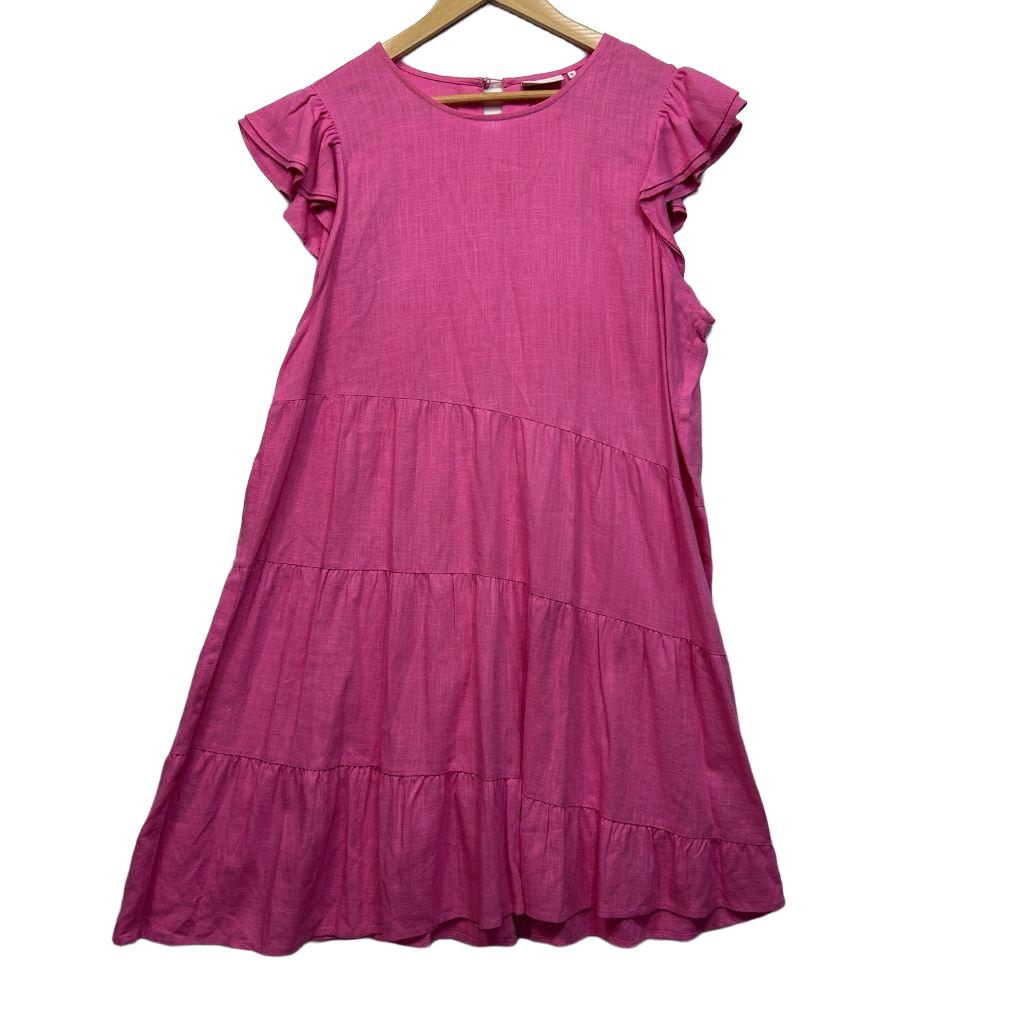 Jeanswest Linen Blend Pink Dress - Size 14