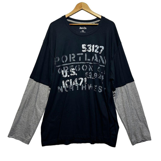 Joe & Co Navy Cotton Long Sleeve Mens Tshirt - Size 5XL