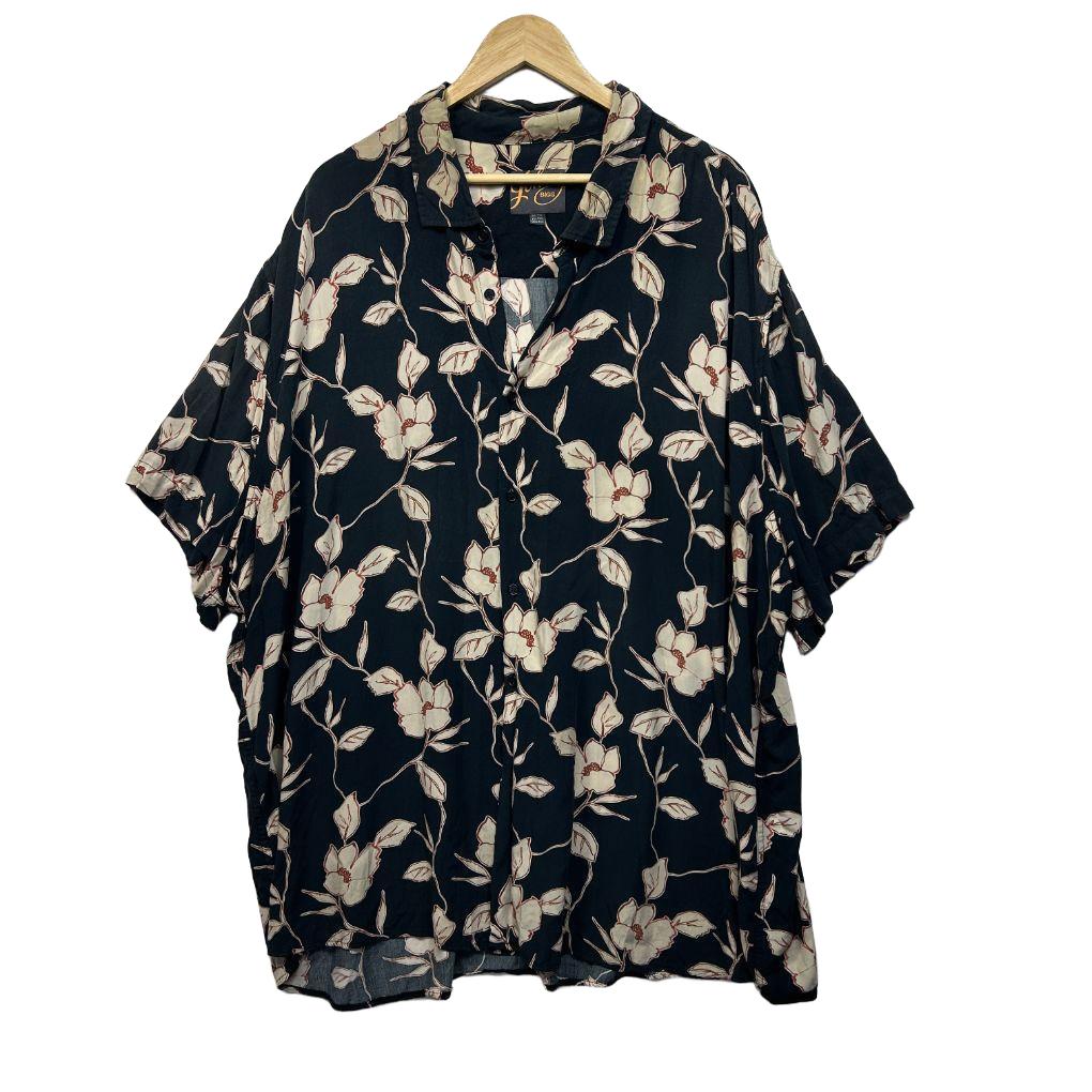 Johnny Bigg Black Floral Mens Shirt - Size 5XL