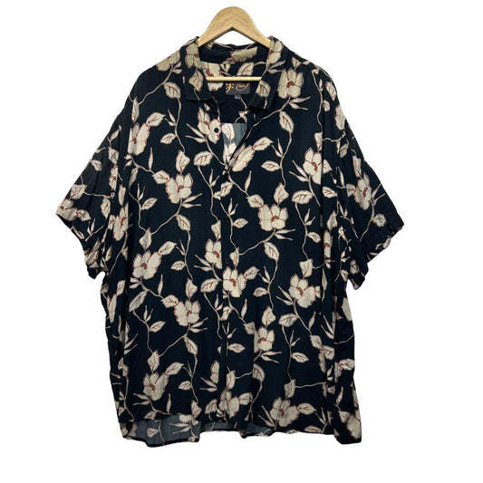 Johnny Bigg Black Floral Mens Shirt - Size 5XL