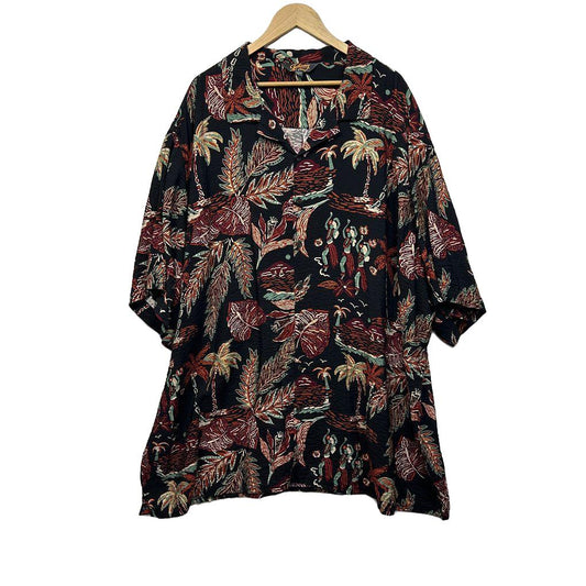 Johnny Bigg Black Tropical Hawaiian Shirt - Size 6XL