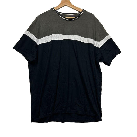 Johnny Bigg Black/Grey Colourblock Cotton Tee - Size 4XL