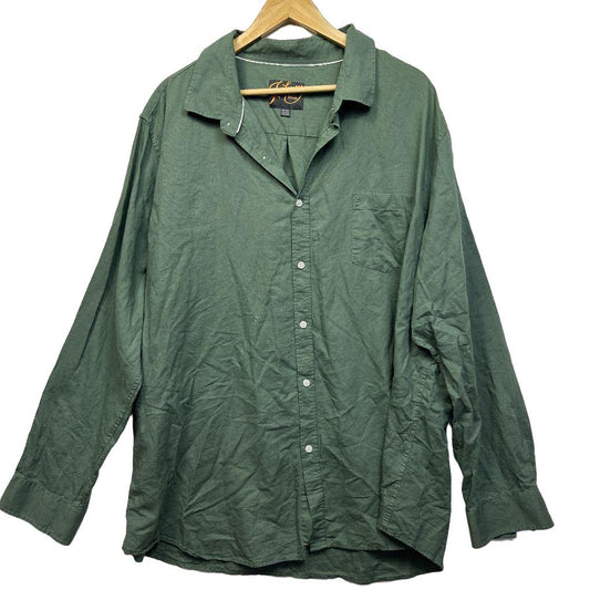 Johnny Bigg Green Linen Shirt - Size 4XL