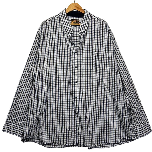 Johnny Bigg Grey Check Cotton Shirt - Size 7XL