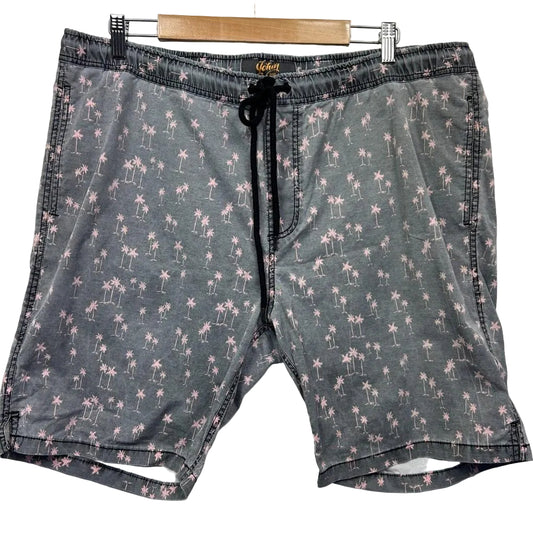 Johnny Bigg Grey Palm Print Cotton Shorts - Size 40