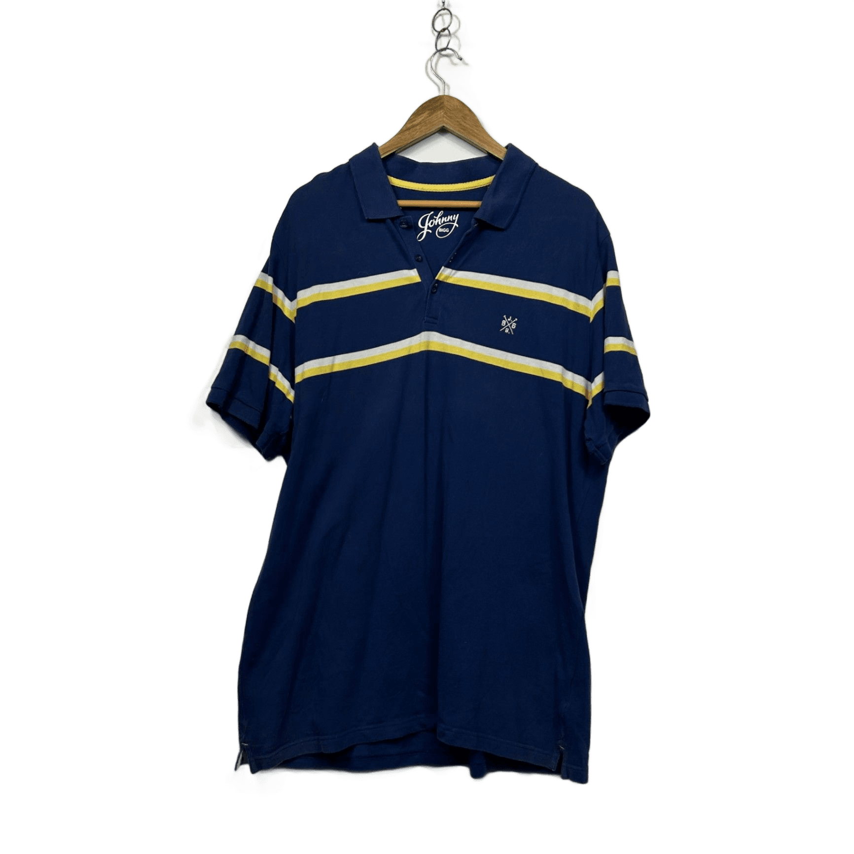 Johnny Bigg Mens Blue Collared Short Sleeve Cotton Polo Shirt Size 3XL