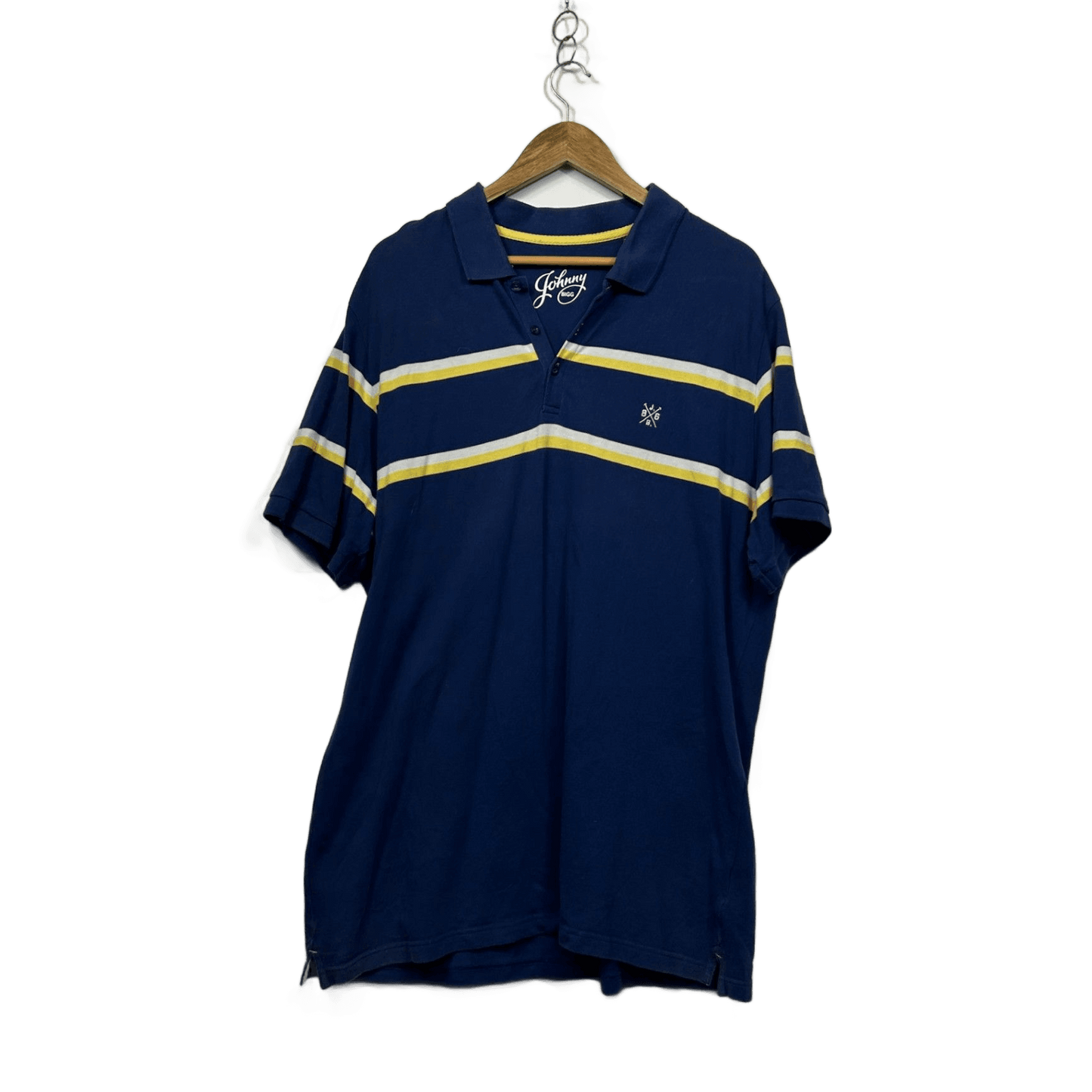 Johnny Bigg Mens Blue Collared Short Sleeve Cotton Polo Shirt Size 3XL