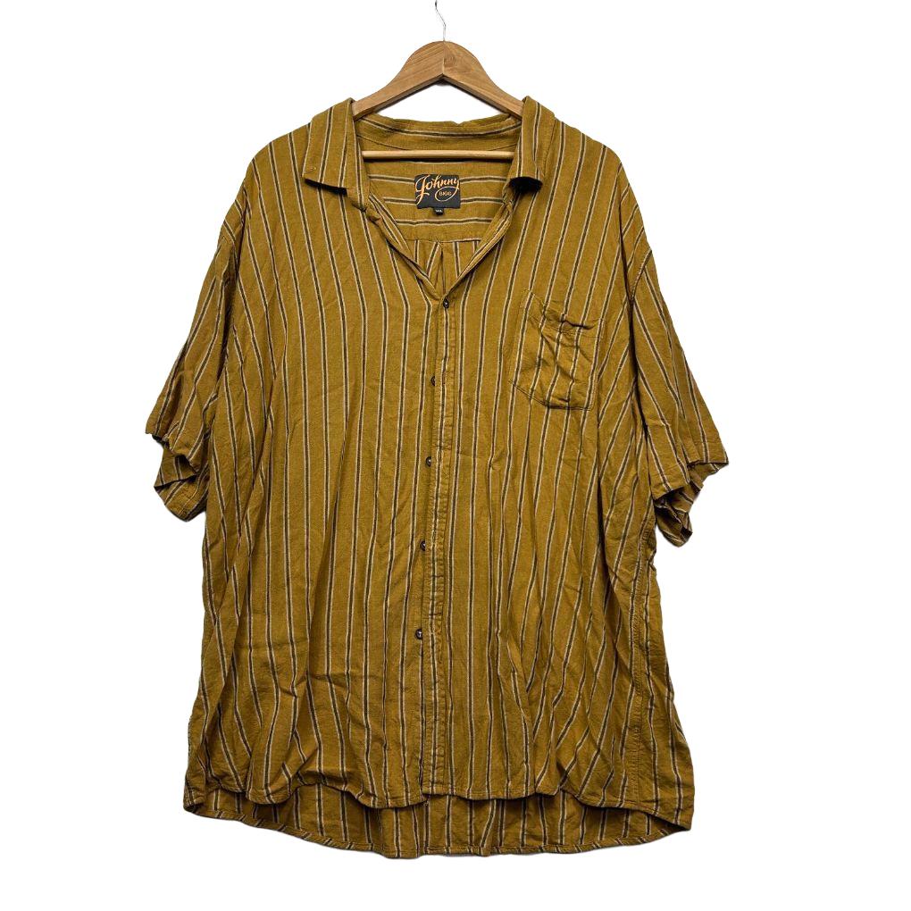 Johnny Bigg Mustard Stripe Linen Shirt - Size 3XL