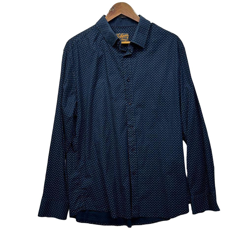 Johnny Bigg Navy Long Sleeve Cotton Mens Shirt - Size 2XL