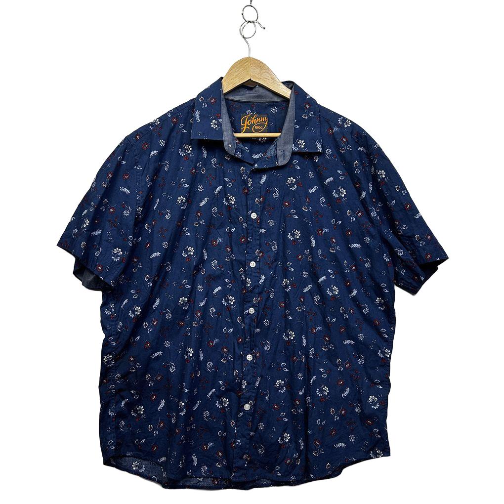 Johnny Bigg Navy Short Sleeve Cotton Mens Shirt - Size 2XL