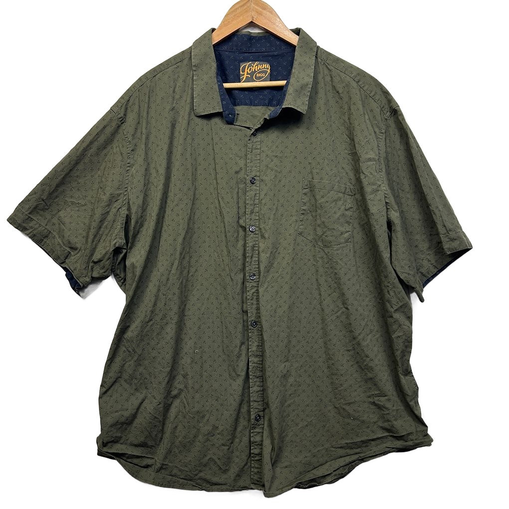 Johnny Bigg Olive Green Short Sleeve Shirt - Size 7XL