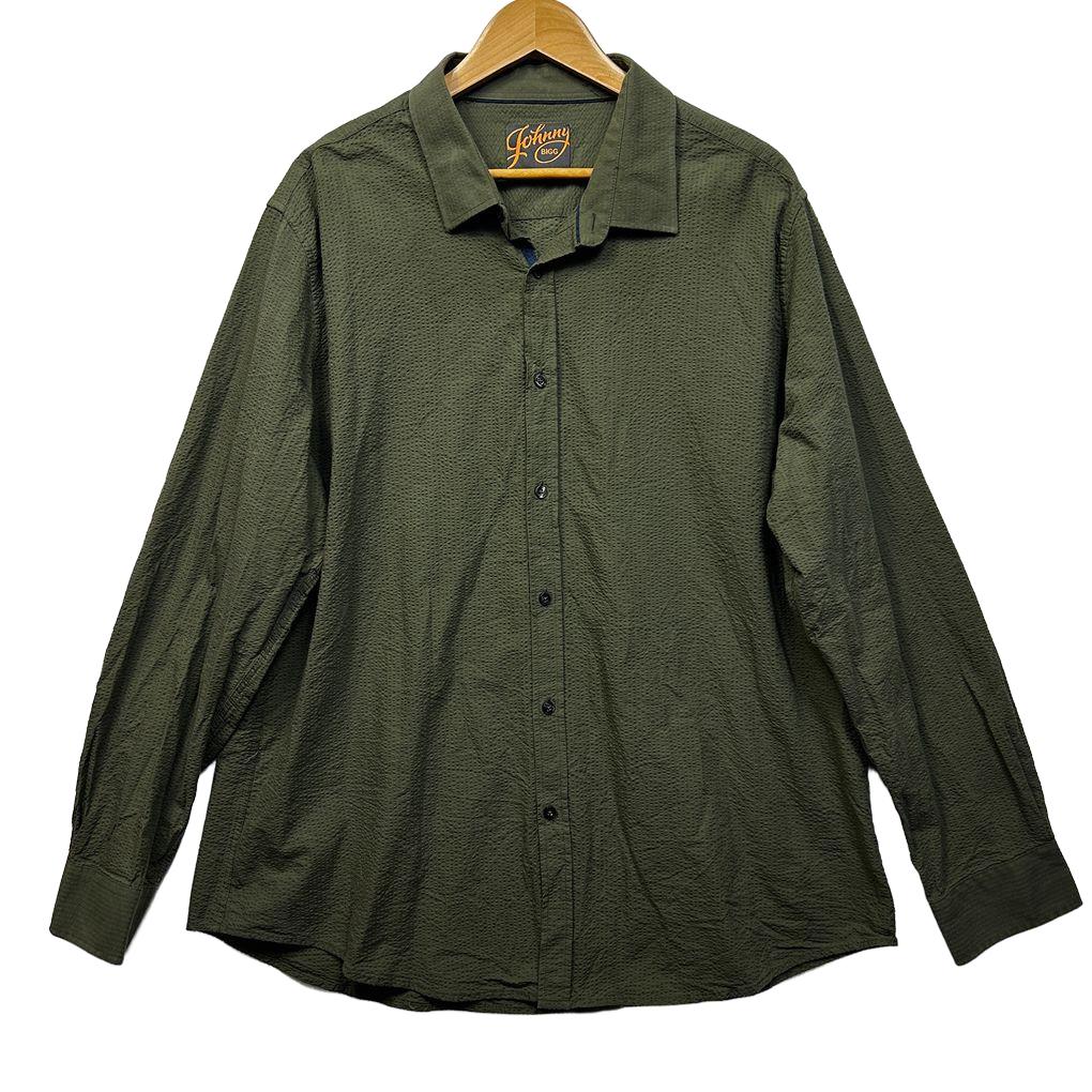 Johnny Bigg Olive Long Sleeve Cotton Mens Shirt - Size 3XL