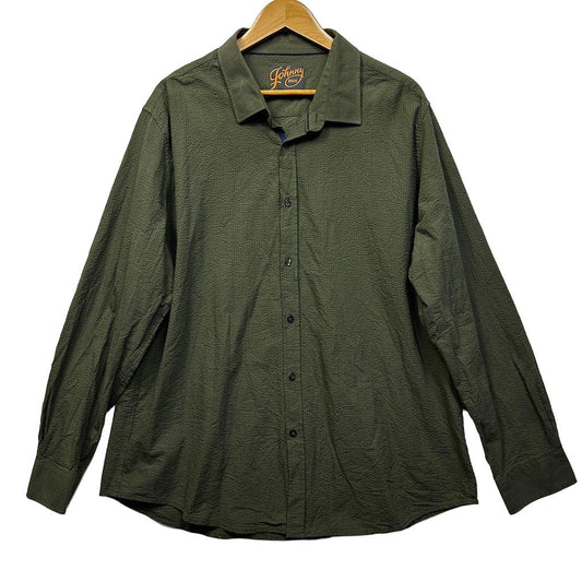 Johnny Bigg Olive Long Sleeve Cotton Mens Shirt - Size 3XL