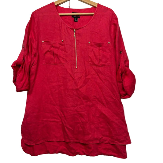 Jones New York Red Linen Top - Size XL