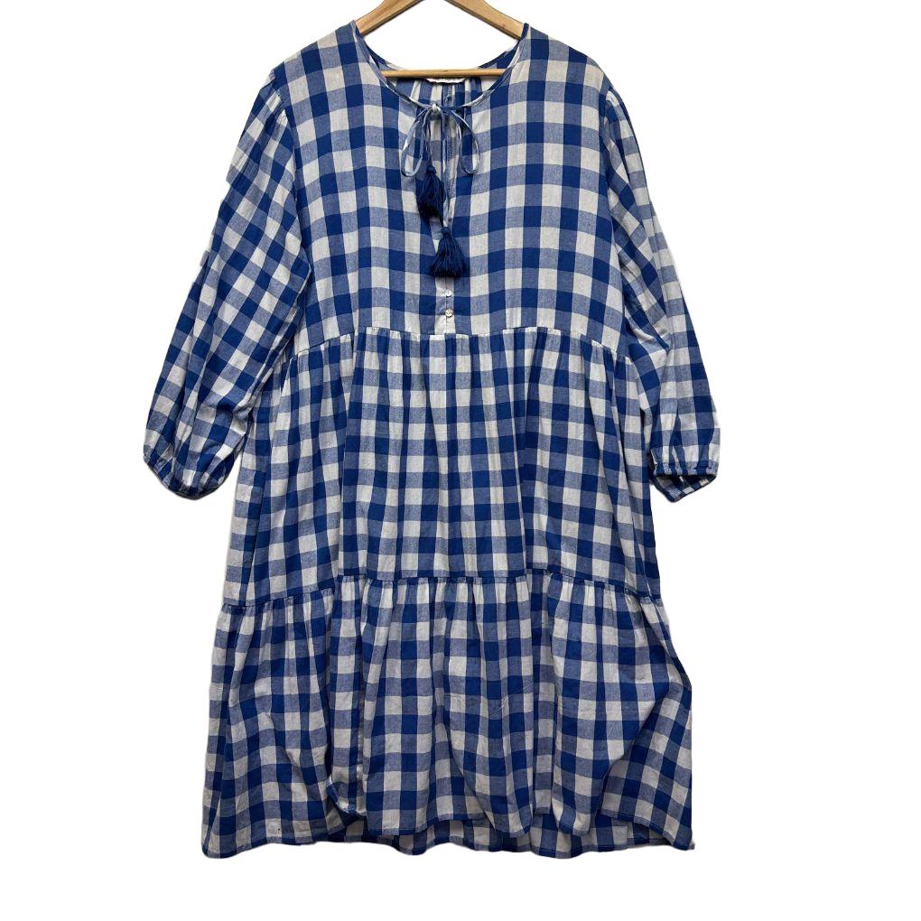 Joop & Gypsy Blue Gingham Dress - Size 14