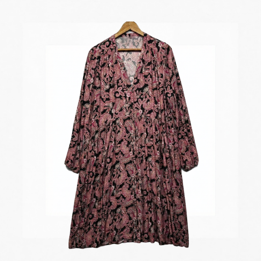 Jump Pink Paisley Dress - Size 16